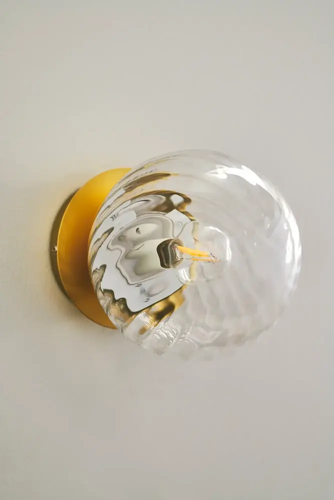 LCB Wandlamp Rond – Art Deco Stijl - Messing Goud - E14 Fitting LCB Wandlamp Rond – Art Deco Stijl - Messing Goud - E14 Fitting