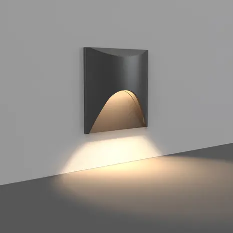 Braytron LED Trapverlichting VEKSUS Vierkant Zwart - 3W - 3000K - IP65 Braytron LED Trapverlichting VEKSUS Vierkant Zwart - 3W - 3000K - IP65