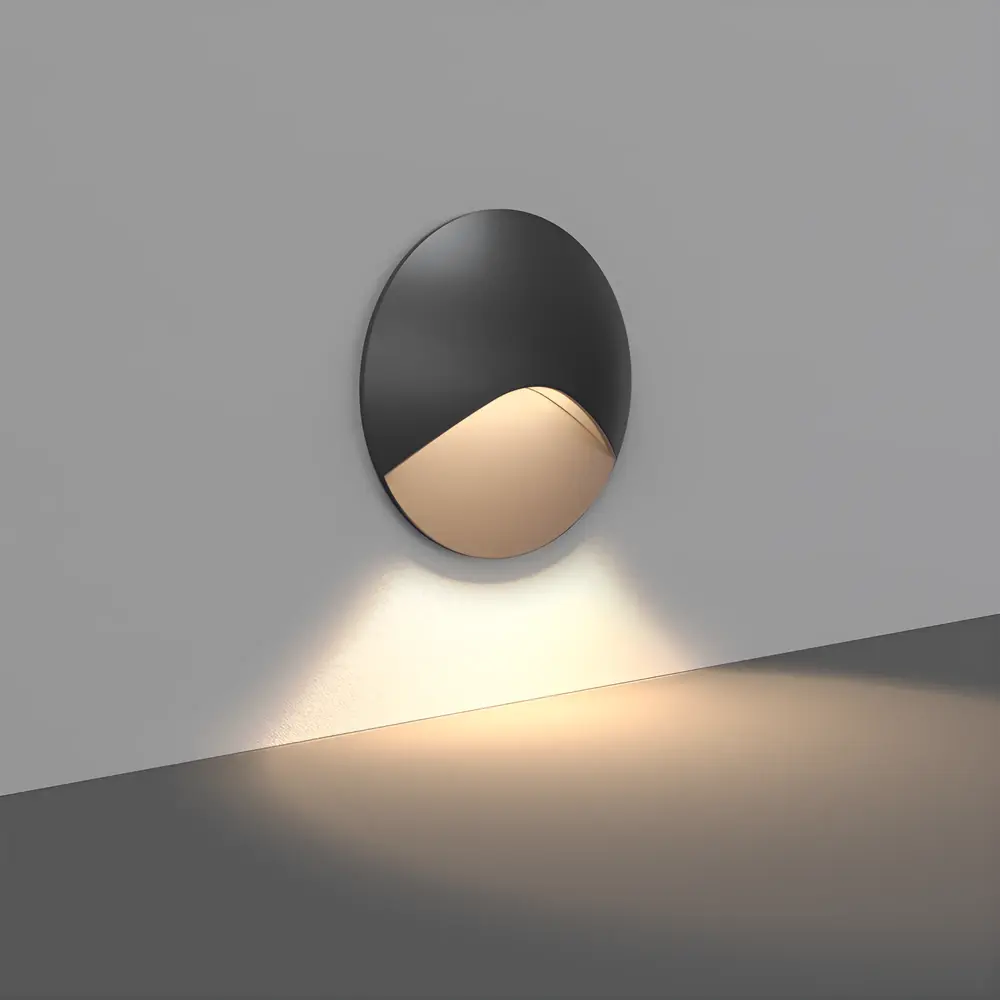 Braytron LED Trapverlichting VEKSUS Rond Zwart - 3W - 3000K - IP65