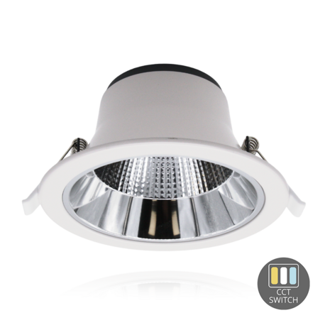 LCB LED Europe LED Downlight | Reflector Ø120 | 15W - 1.725Lm - 3CCT 830 - 850 - 3000-5000K | Zaagmaat 110MM - Incl. Aansluitstekker LCB LED Europe LED Downlight | Reflector Ø120 | 15W - 1.725Lm - 3CCT 830 - 850 - 3000-5000K | Zaagmaat 110MM - Incl. Aansluitstekker
