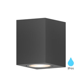 Braytron LED Wandlamp Buiten - 1x GU10 - Antraciet - Aluminium - IP44