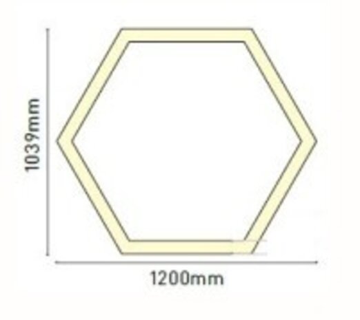 LCB LED Europe  Hexagon  1200x1039mm - 3000K 5400Lm -  Dali driver -  2m. Ophangstaalkabel  -  2m . Aansluitsnoer - 5 jaar garantie.