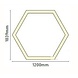 LCB LED Europe  Hexagon  1200x1039mm - 3000K 5400Lm -  Dali driver -  2m. Ophangstaalkabel  -  2m . Aansluitsnoer - 5 jaar garantie.
