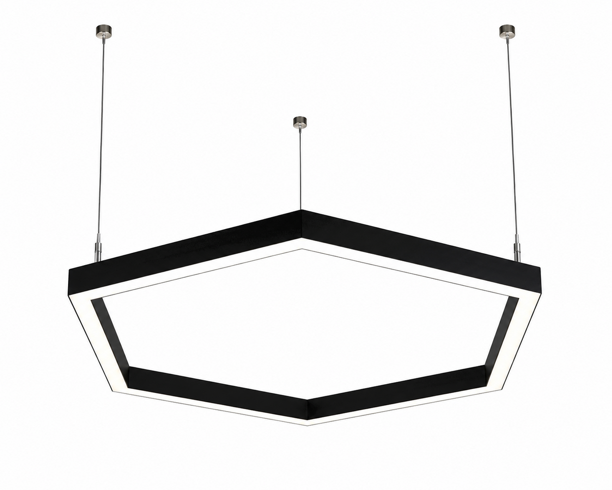 LCB LED Europe  Hexagon  1200x1039mm - 3000K 5400Lm -  Dali driver -  2m. Ophangstaalkabel  -  2m . Aansluitsnoer - 5 jaar garantie.