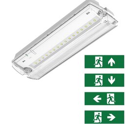 LCB LED Europe LED IP65 Noodverlichting - 3W 6500K - 3 uur nooddbatterij - Autotest functie inclusief pictogram LCB LED Europe LED IP65 Noodverlichting - 3W 6500K - 3 uur nooddbatterij - Autotest functie inclusief pictogram