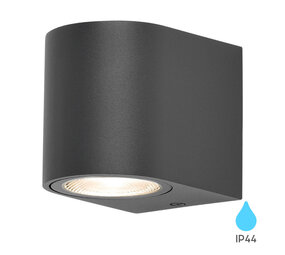 LCB LED Wandlamp Buiten IP44 - Rond Antraciet Aluminium - 1-Lichts | GU10 Fitting LCB LED Wandlamp Buiten IP44 - Rond Antraciet Aluminium - 1-Lichts | GU10 Fitting