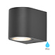 LCB LED Wandlamp Buiten IP44 - Rond Antraciet Aluminium - 1-Lichts | GU10 Fitting LCB LED Wandlamp Buiten IP44 - Rond Antraciet Aluminium - 1-Lichts | GU10 Fitting
