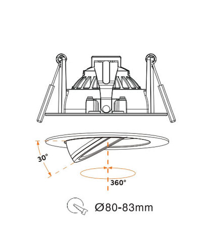 LCB LED Europe LED Inbouwspot Zwart - 94mm - IP54 - 9W 680Lm - DTW 1800-3000K Dim To warm | Zaagmaat Ø83mm - Dimtone Dimbaar 230v LCB LED Europe LED Inbouwspot Zwart - 94mm - IP54 - 9W 680Lm - DTW 1800-3000K Dim To warm | Zaagmaat Ø83mm - Dimtone Dimbaar 230v