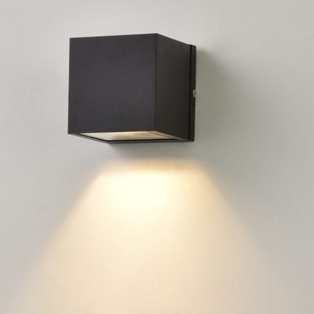 Artdelight LED Wandlamp Down light IP54 - Zwart DICE Vierkant 100MM | 1x GU10 fitting - Te gebruiken als up of downlight Artdelight LED Wandlamp Down light IP54 - Zwart DICE Vierkant 100MM | 1x GU10 fitting - Te gebruiken als up of downlight