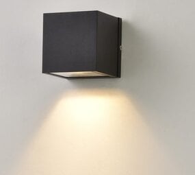 Artdelight LED Wandlamp Down light IP54 - Zwart DICE Vierkant 100MM | 1x GU10 fitting - Te gebruiken als up of downlight Artdelight LED Wandlamp Down light IP54 - Zwart DICE Vierkant 100MM | 1x GU10 fitting - Te gebruiken als up of downlight