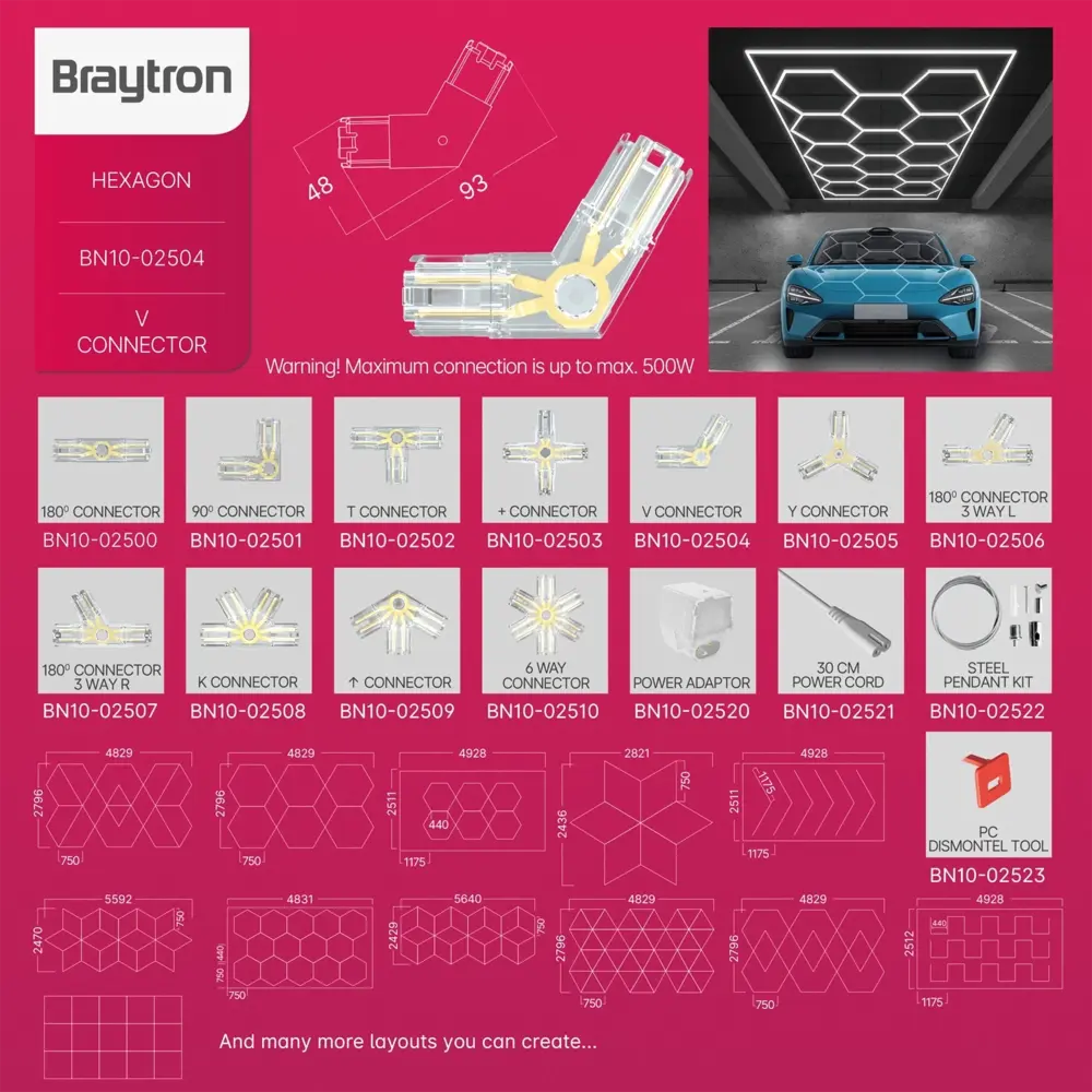 Braytron Toebehoren HEXAGON | Connector Transparant - Koppelstuk voor LED HEXAGON Braytron Toebehoren HEXAGON | Connector Transparant - Koppelstuk voor LED HEXAGON