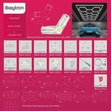 Braytron Toebehoren HEXAGON | Connector Transparant - Koppelstuk voor LED HEXAGON Braytron Toebehoren HEXAGON | Connector Transparant - Koppelstuk voor LED HEXAGON