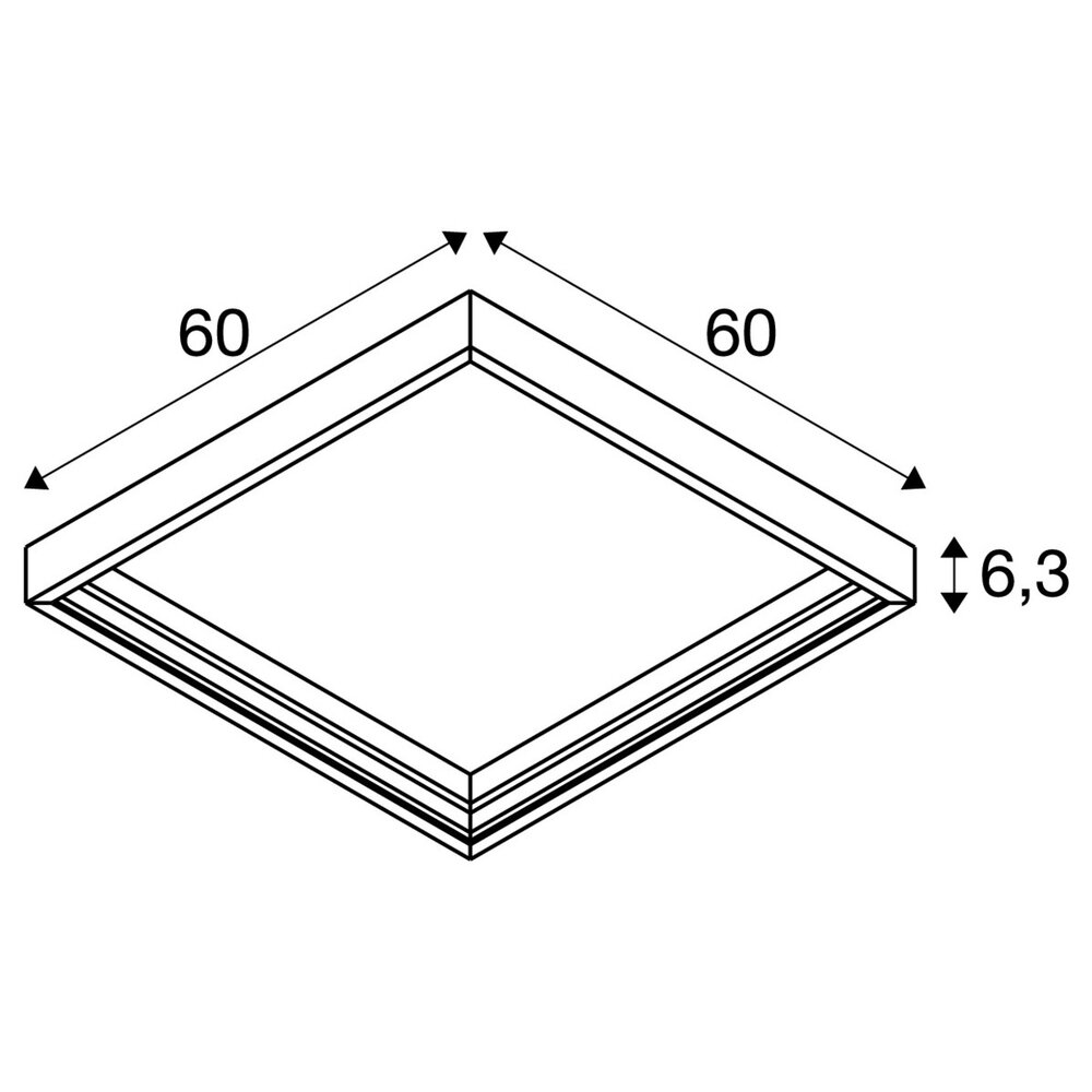 SLV: Innovatieve lichtoplossingen voor de zakelijke klant SLV PANEL 600 Opbouw Montageframe - Wit - Staal - Voor LED Panelen | 600x600x63mm SLV: Innovatieve lichtoplossingen voor de zakelijke klant SLV PANEL 600 Opbouw Montageframe - Wit - Staal - Voor LED Panelen | 600x600x63mm