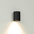 LED Wandlamp Rond IP20 -  Zwart Roulo 64MM - Down - 1-Lichts |  90MM Hoog - GU10 fitting  - 230v