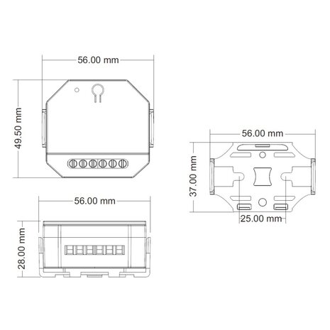 Casambi Casambi | controller | Casambi/RF naar fase-afsnijding | 200W LED Casambi Casambi | controller | Casambi/RF naar fase-afsnijding | 200W LED