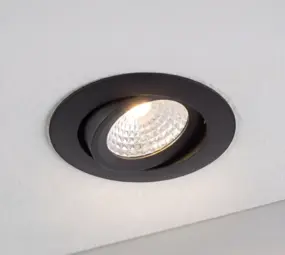 LCB LED Inbouwspot Dimbaar Zwart | 5W 630lm | 2700K 827 Warm Wit | IP65 | Zaagmaat 68-74mm LCB LED Inbouwspot Dimbaar Zwart | 5W 630lm | 2700K 827 Warm Wit | IP65 | Zaagmaat 68-74mm