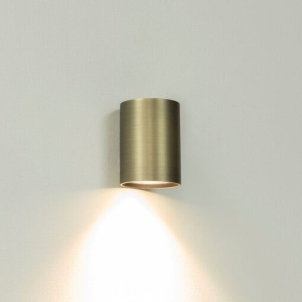 Artdelight LED Wandlamp Rond IP20 -  Antiek brons Roulo 64MM - Down - 1-Lichts |  90MM Hoog - GU10 fitting  - 230v