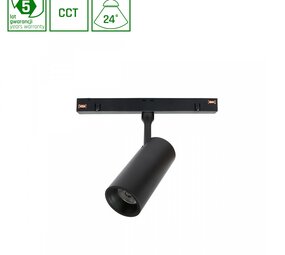 Spectrum voor de installateur LED Railspot SYSTEM SHIFT Spot S - 6W 370Lm - CCT 2700K/3300K/4000K - 24° - Zwart - 48V Spectrum voor de installateur LED Railspot SYSTEM SHIFT Spot S - 6W 370Lm - CCT 2700K/3300K/4000K - 24° - Zwart - 48V