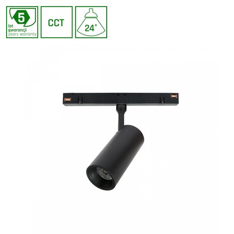 Spectrum voor de installateur LED Railspot SYSTEM SHIFT Spot S - 6W 370Lm - CCT 2700K/3300K/4000K - 24° - Zwart - 48V Spectrum voor de installateur LED Railspot SYSTEM SHIFT Spot S - 6W 370Lm - CCT 2700K/3300K/4000K - 24° - Zwart - 48V