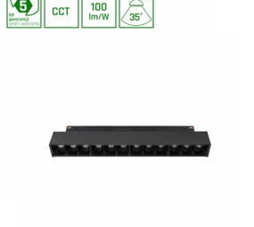 Spectrum voor de installateur LED Railarmatuur SYSTEM SHIFT Grid S - 12W 750Lm - CCT 2700K/3300K/4000K - 40° - Zwart - 48V Spectrum voor de installateur LED Railarmatuur SYSTEM SHIFT Grid S - 12W 750Lm - CCT 2700K/3300K/4000K - 40° - Zwart - 48V