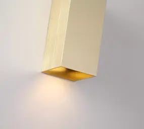 Searchlight Wandlamp DON - Up Down GU10 - Goud Aluminium - IP20 | Dimbaar
