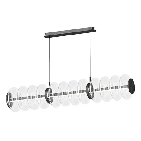 Aromas LED Hanglamp Vitree - 30W 2800Lm - 2700K Warm Wit - TRIAC Dimbaar - Transparant Glas - Zwart Aromas LED Hanglamp Vitree - 30W 2800Lm - 2700K Warm Wit - TRIAC Dimbaar - Transparant Glas - Zwart