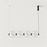 Aromas LED Hanglamp Ludo - 30W 1520Lm - 2700K Warm Wit - TRIAC Dimbaar - Transparant Glas - Mat Zwart