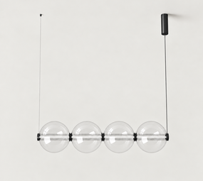 Aromas LED Hanglamp Ludo - 30W 1520Lm - 2700K Warm Wit - TRIAC Dimbaar - Transparant Glas - Mat Zwart Aromas LED Hanglamp Ludo - 30W 1520Lm - 2700K Warm Wit - TRIAC Dimbaar - Transparant Glas - Mat Zwart