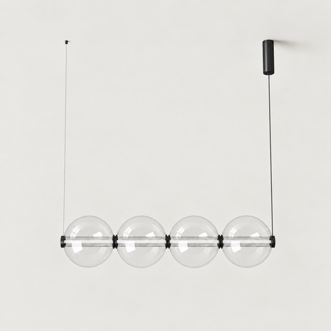 Aromas LED Hanglamp Ludo - 30W 1520Lm - 2700K Warm Wit - TRIAC Dimbaar - Transparant Glas - Mat Zwart Aromas LED Hanglamp Ludo - 30W 1520Lm - 2700K Warm Wit - TRIAC Dimbaar - Transparant Glas - Mat Zwart
