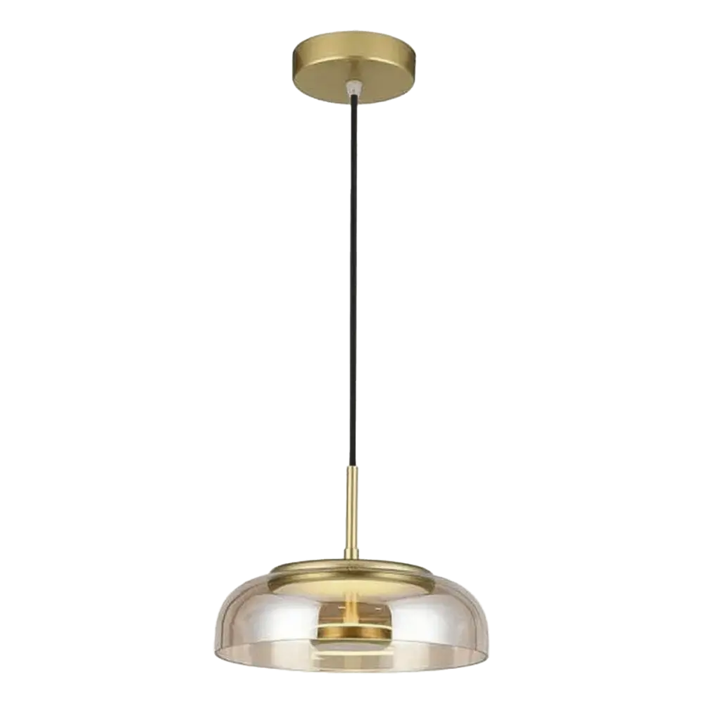 LCB LED Europe LED Hanglamp Amber - 6W 480Lm - 3000K Warm Wit - Amber Glas - Goud - Ø230MM LCB LED Europe LED Hanglamp Amber - 6W 480Lm - 3000K Warm Wit - Amber Glas - Goud - Ø230MM