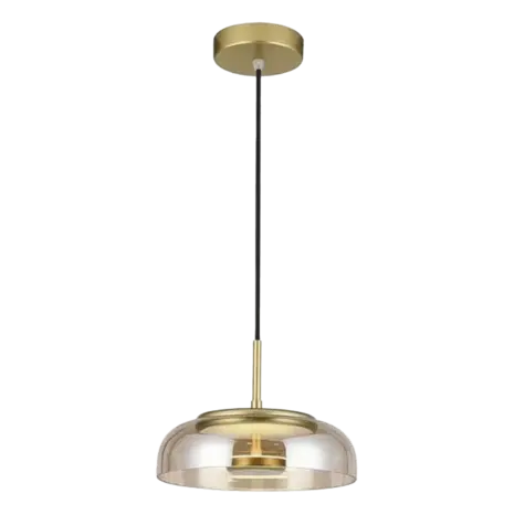 LCB LED Europe LED Hanglamp Amber - 6W 480Lm - 3000K Warm Wit - Amber Glas - Goud - Ø230MM LCB LED Europe LED Hanglamp Amber - 6W 480Lm - 3000K Warm Wit - Amber Glas - Goud - Ø230MM