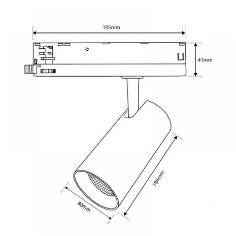 Tronix Dimbaar LED Railspot 3-Fase - Mat Wit - 20W 1600Lm - 3CCT 925-927-927 - 2500-3000K | 45D - TRIAC DIM - Multi Color Switch Tronix Dimbaar LED Railspot 3-Fase - Mat Wit - 20W 1600Lm - 3CCT 925-927-927 - 2500-3000K | 45D - TRIAC DIM - Multi Color Switch