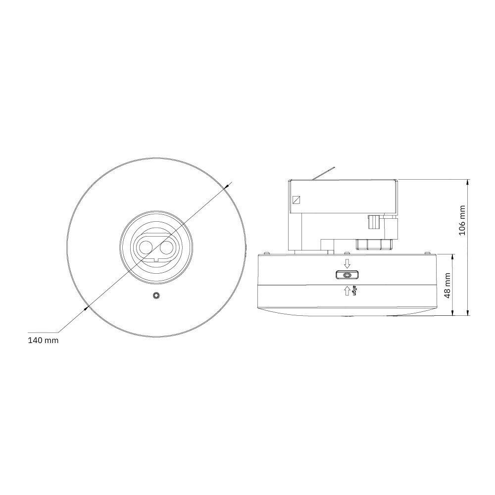 Tronix LED Spanningsrail 3F Noodarmatuur Wit - 6W 450Lm  | 3H- Anti-Paniekverlichting - Autotest