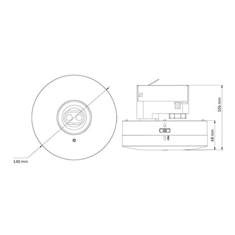 Tronix LED Spanningsrail 3F Noodarmatuur Wit - 6W 450Lm  | 3H- Anti-Paniekverlichting - Autotest