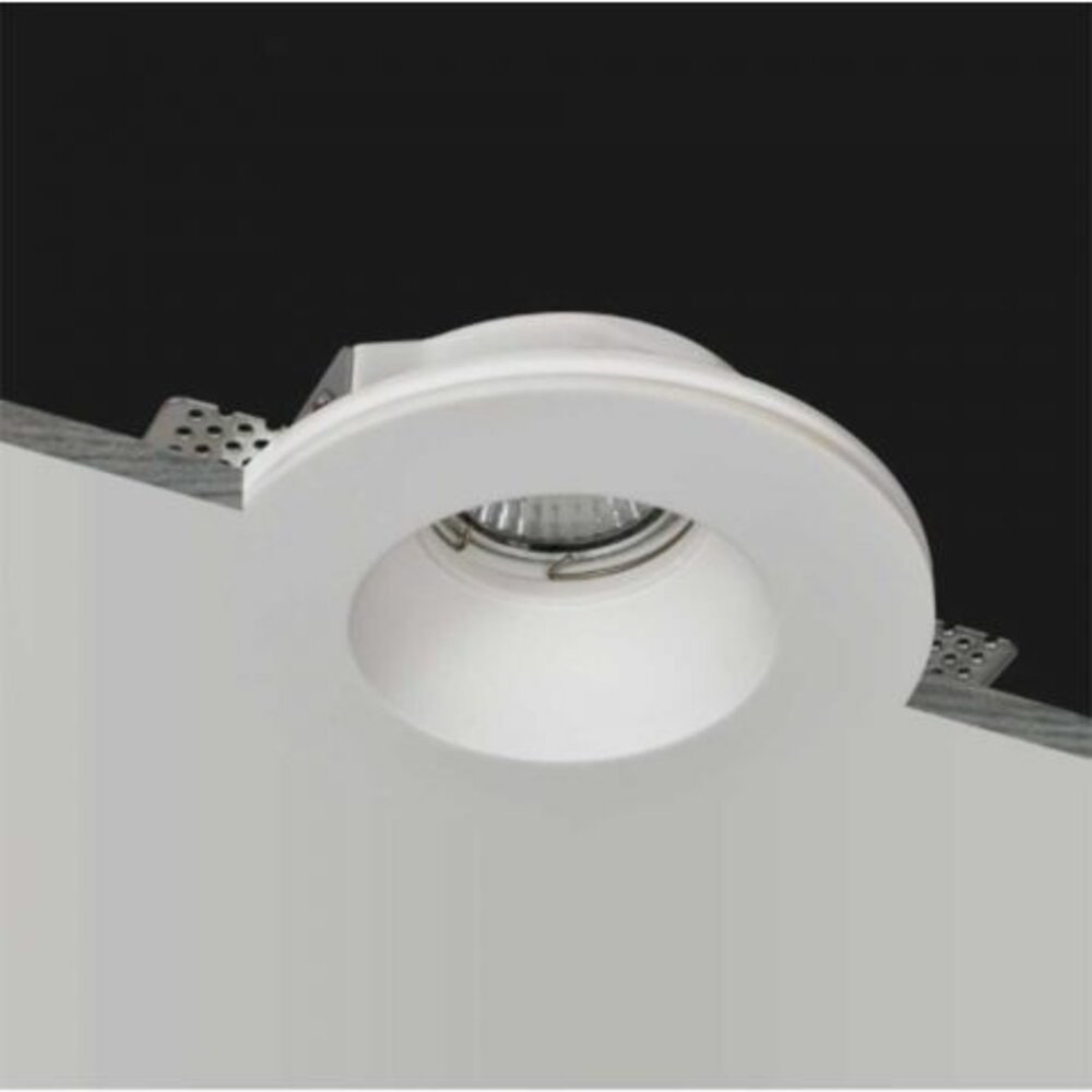 Artdelight LED Inbouwspot VIEIRA – Wit Gips – GU10 – Instucbaar & Overschilderbaar – Ø133mm