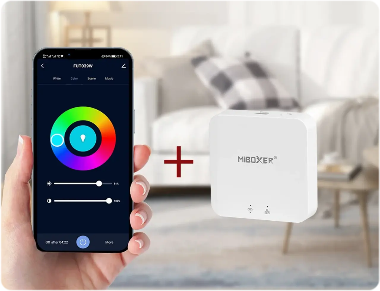 Mi-Light MiBoxer LED Schijnwerper FUTT07ZR - 100W 10000Lm - RGB+CCT 2700K-6500K - Zigbee 3.0 + 2.4G - IP65 Mi-Light MiBoxer LED Schijnwerper FUTT07ZR - 100W 10000Lm - RGB+CCT 2700K-6500K - Zigbee 3.0 + 2.4G - IP65