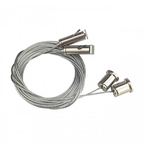 Spectrum voor de installateur Universele Pendelset met Staaldraad 1,5 meter – 2 stuks – Zilver Spectrum voor de installateur Universele Pendelset met Staaldraad 1,5 meter – 2 stuks – Zilver