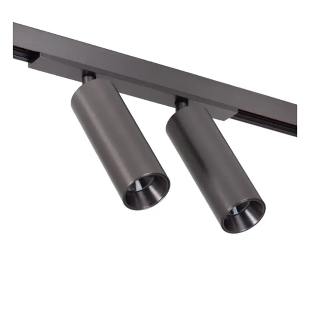 Lucide LED 48V LINIAL BIXX Railspot Duo - Geborsteld Gun Metal - 16W 2x600Lm - 2-Lichts | 2700-4000K TW - Magnetisch Lucide LED 48V LINIAL BIXX Railspot Duo - Geborsteld Gun Metal - 16W 2x600Lm - 2-Lichts | 2700-4000K TW - Magnetisch