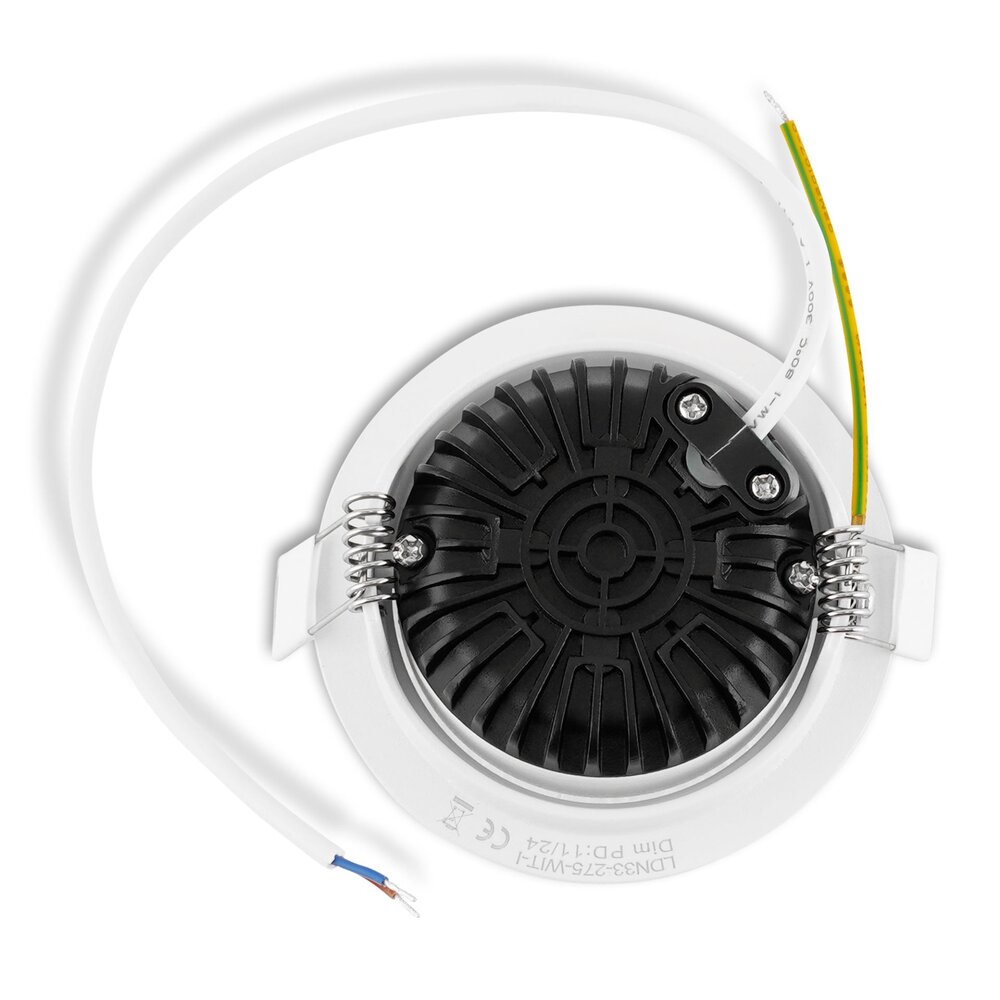 LCB LED Europe Dimbare LED Inbouwspot IP54 - 85mm - Wit - 5W 480Lm - 2700K 927 Warm Wit | 60D - TRIAC DIM - 75MM Zaagmaat - Interne Driver LCB LED Europe Dimbare LED Inbouwspot IP54 - 85mm - Wit - 5W 480Lm - 2700K 927 Warm Wit | 60D - TRIAC DIM - 75MM Zaagmaat - Interne Driver