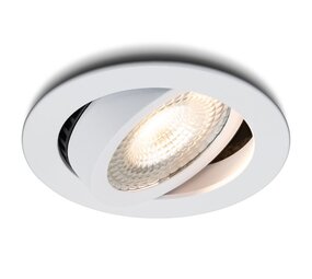 LCB LED Europe Dimbare LED Inbouwspot IP54 - 85mm - Wit - 5W 480Lm - 2700K 927 Warm Wit | 60D - TRIAC DIM - 75MM Zaagmaat - Interne Driver LCB LED Europe Dimbare LED Inbouwspot IP54 - 85mm - Wit - 5W 480Lm - 2700K 927 Warm Wit | 60D - TRIAC DIM - 75MM Zaagmaat - Interne Driver