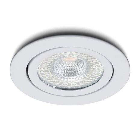 LCB LED Europe Dimbare LED Inbouwspot IP54 - 85mm - Wit - 5W 480Lm - 2700K 927 Warm Wit | 60D - TRIAC DIM - 75MM Zaagmaat - Interne Driver LCB LED Europe Dimbare LED Inbouwspot IP54 - 85mm - Wit - 5W 480Lm - 2700K 927 Warm Wit | 60D - TRIAC DIM - 75MM Zaagmaat - Interne Driver