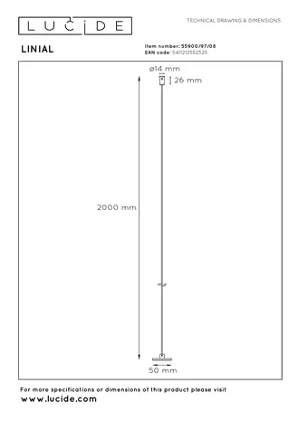 Lucide LED 48V LINIAL Spanningsrail toebehoren - Ophangset - Pendel 2 meter | Geborsteld Gun Metal Lucide LED 48V LINIAL Spanningsrail toebehoren - Ophangset - Pendel 2 meter | Geborsteld Gun Metal