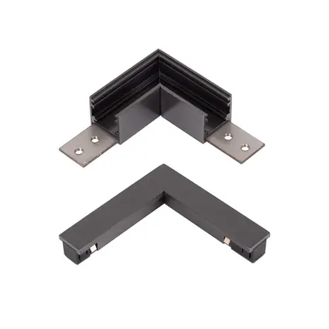 Lucide LED 48V LINIAL Spanningsrail toebehoren - L-koppelstuk compleet - Incl. interne voeding | Geborsteld Gun Metal Lucide LED 48V LINIAL Spanningsrail toebehoren - L-koppelstuk compleet - Incl. interne voeding | Geborsteld Gun Metal