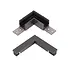 LED 48V LINIAL Spanningsrail toebehoren - L-koppelstuk compleet - Incl. interne voeding | Geborsteld Gun Metal LED 48V LINIAL Spanningsrail toebehoren - L-koppelstuk compleet - Incl. interne voeding | Geborsteld Gun Metal