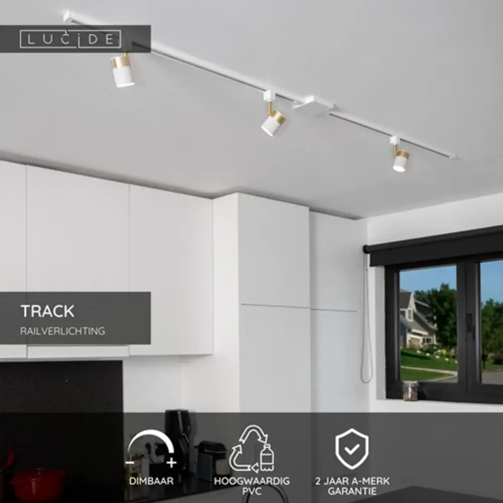 Lucide Lucide TRACK Startvoeding 1-Fase Railsysteem - Enkel/Dubbel - Wit - IP20