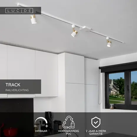 Lucide Lucide TRACK Startvoeding 1-Fase Railsysteem - Enkel/Dubbel - Wit - IP20