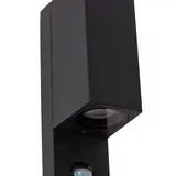 Lucide Lucide ZARO - Wandspot / Wandlamp Binnen/Buiten - 2xGU10 (MR16) - IP65 - Beweging & dag/nacht sensor (uitschakelbaar) - Zwart Lucide Lucide ZARO - Wandspot / Wandlamp Binnen/Buiten - 2xGU10 (MR16) - IP65 - Beweging & dag/nacht sensor (uitschakelbaar) - Zwart