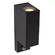 Lucide Lucide ZARO - Wandspot / Wandlamp Binnen/Buiten - 2xGU10 (MR16) - IP65 - Beweging & dag/nacht sensor (uitschakelbaar) - Zwart