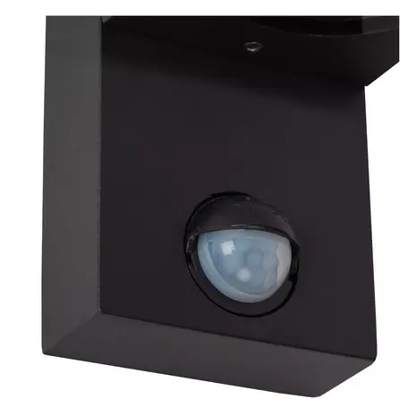 Lucide Lucide ZARO - Wandspot / Wandlamp Binnen/Buiten - 2xGU10 (MR16) - IP65 - Beweging & dag/nacht sensor (uitschakelbaar) - Zwart