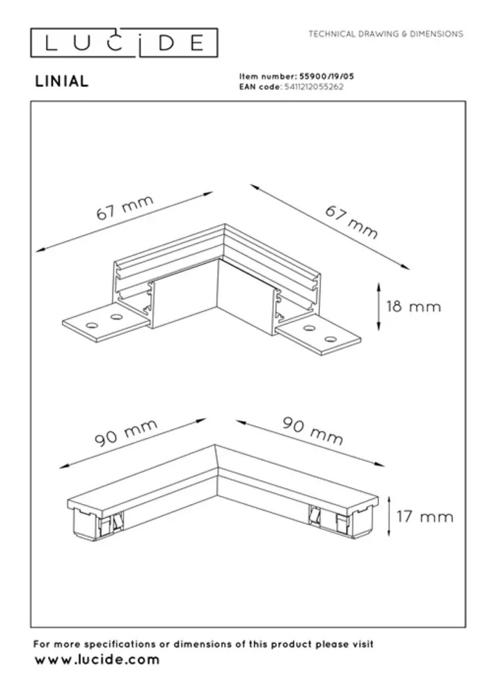 Lucide Lucide Premium LINIAL L-koppelstuk - 1-fase Railsysteem / Railverlichting - Smart - 48V Track - Champagne Lucide Lucide Premium LINIAL L-koppelstuk - 1-fase Railsysteem / Railverlichting - Smart - 48V Track - Champagne